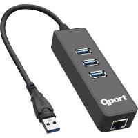 Qport Q-U3G 3Port USB 3.0 Çoklayıcı & Gigabit Ethernet Adaptör